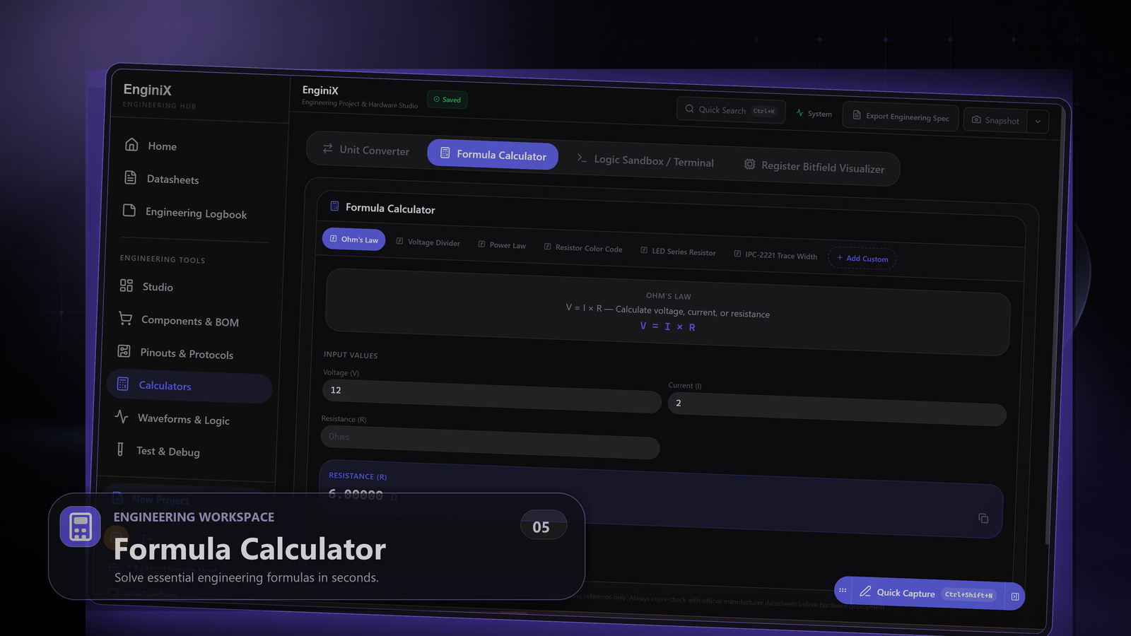 EnginiX Formula Calculator